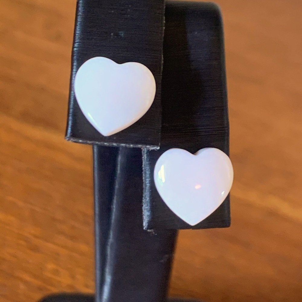 Carved Shell Heart Earrings